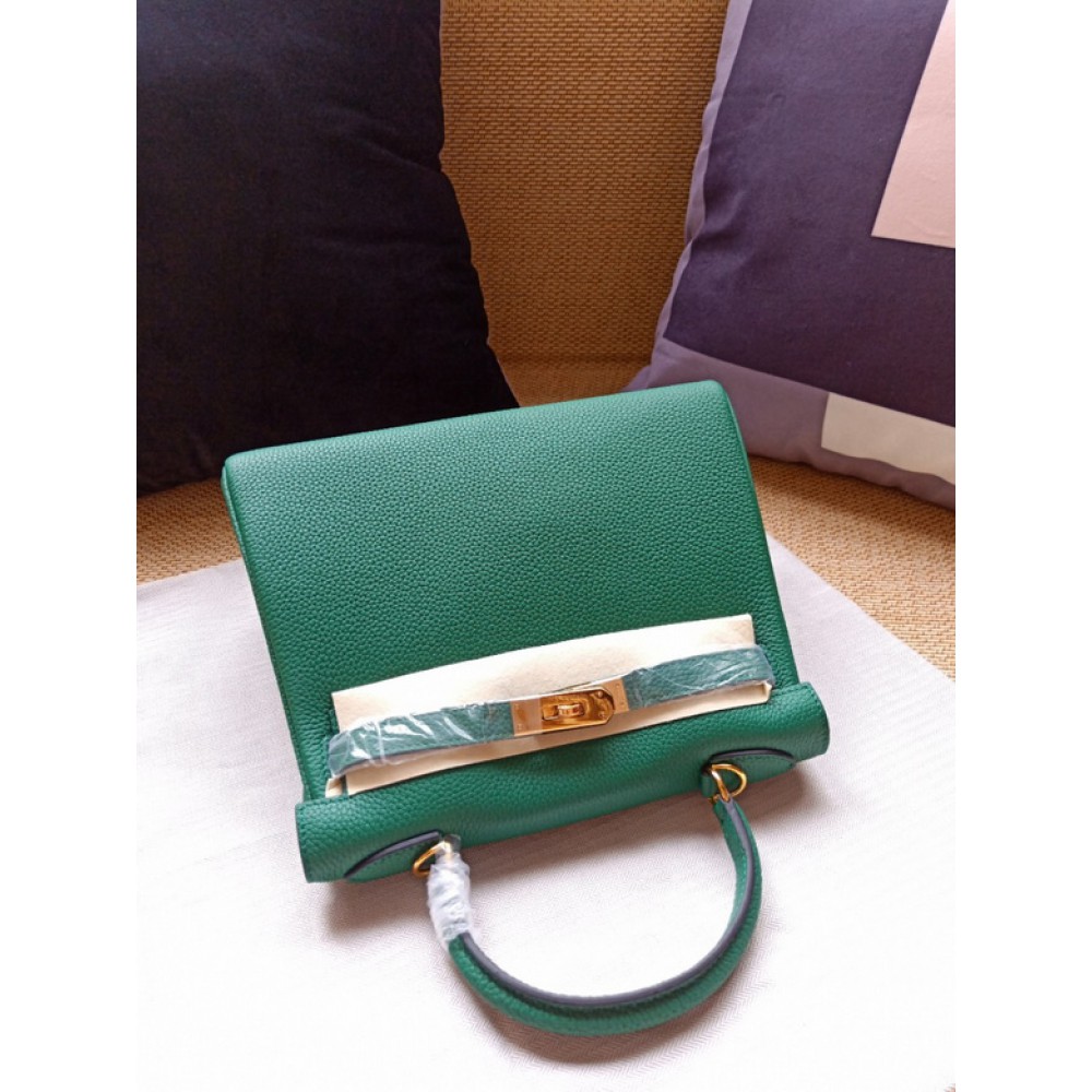 Hermes kelly bag 28cm - 32cm green togo leather Bags