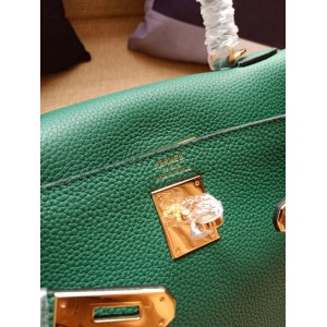 Hermes kelly bag 28cm - 32cm green togo leather Bags
