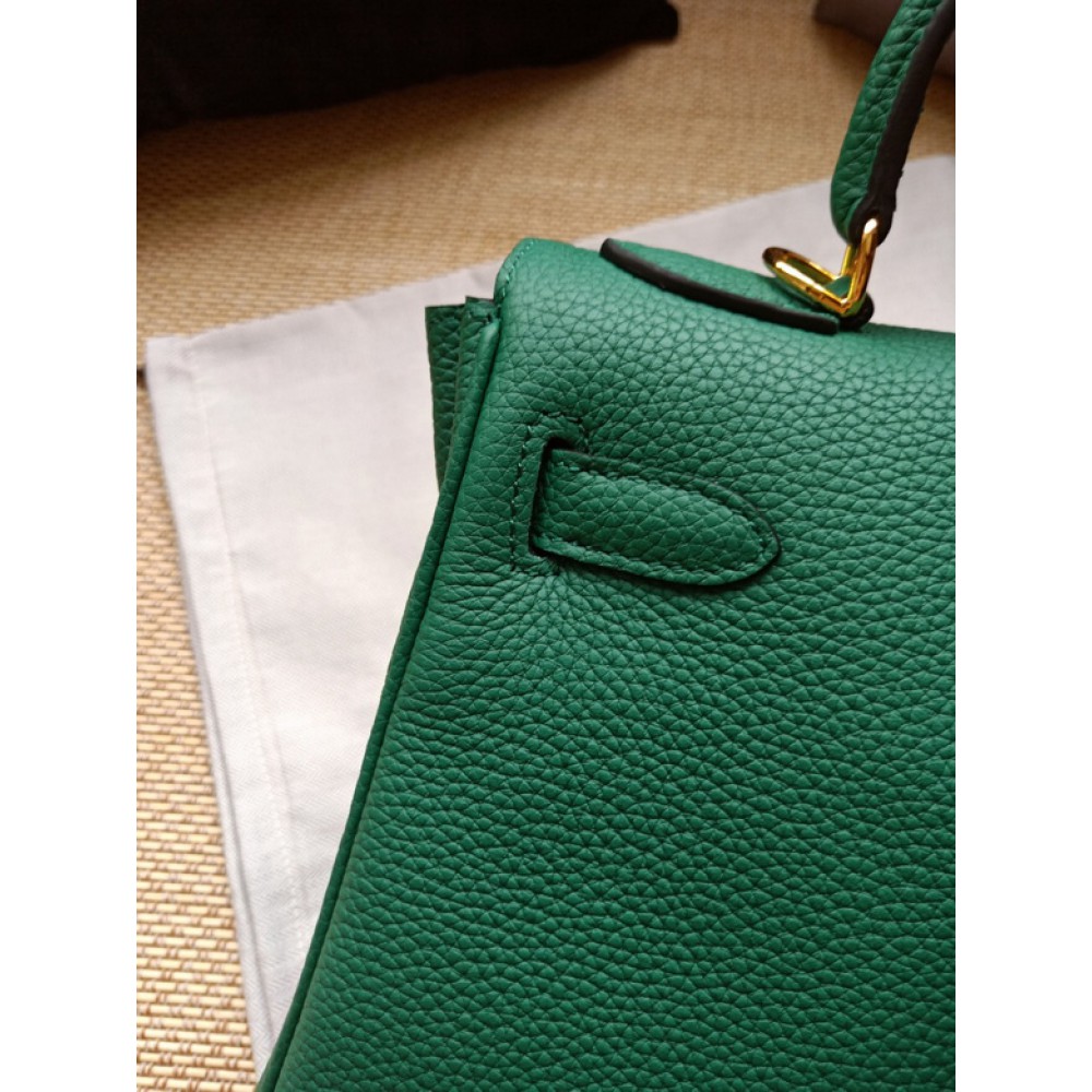 Hermes kelly bag 28cm - 32cm green togo leather Bags