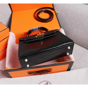 Hermes kelly bag 22cm croc effect leather Bags