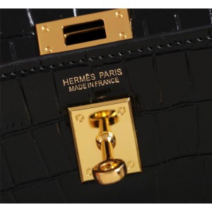 Hermes kelly bag 22cm croc effect leather Bags