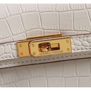 Hermes kelly bag 22cm croc effect leather Bags