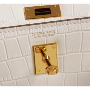 Hermes kelly bag 22cm croc effect leather Bags