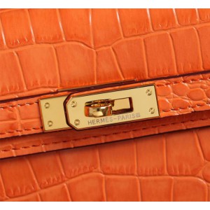 Hermes kelly bag 22cm croc effect leather Bags