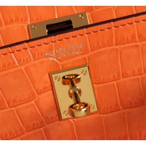 Hermes kelly bag 22cm croc effect leather Bags