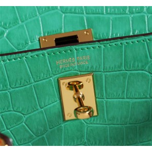 Hermes kelly bag 22cm croc effect leather Bags