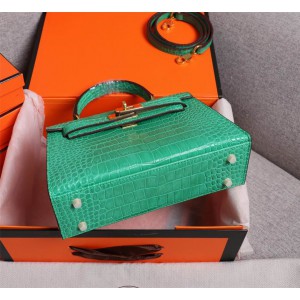 Hermes kelly bag 22cm croc effect leather Bags