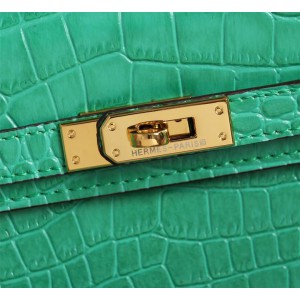 Hermes kelly bag 22cm croc effect leather Bags