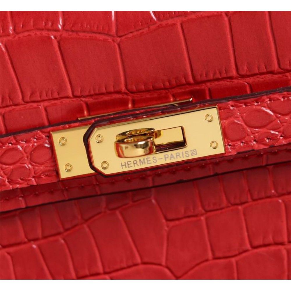 Hermes kelly bag 22cm croc effect leather Bags