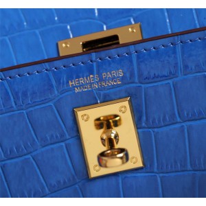Hermes kelly bag 22cm croc effect leather Bags