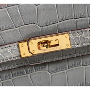 Hermes kelly bag 22cm croc effect leather Bags