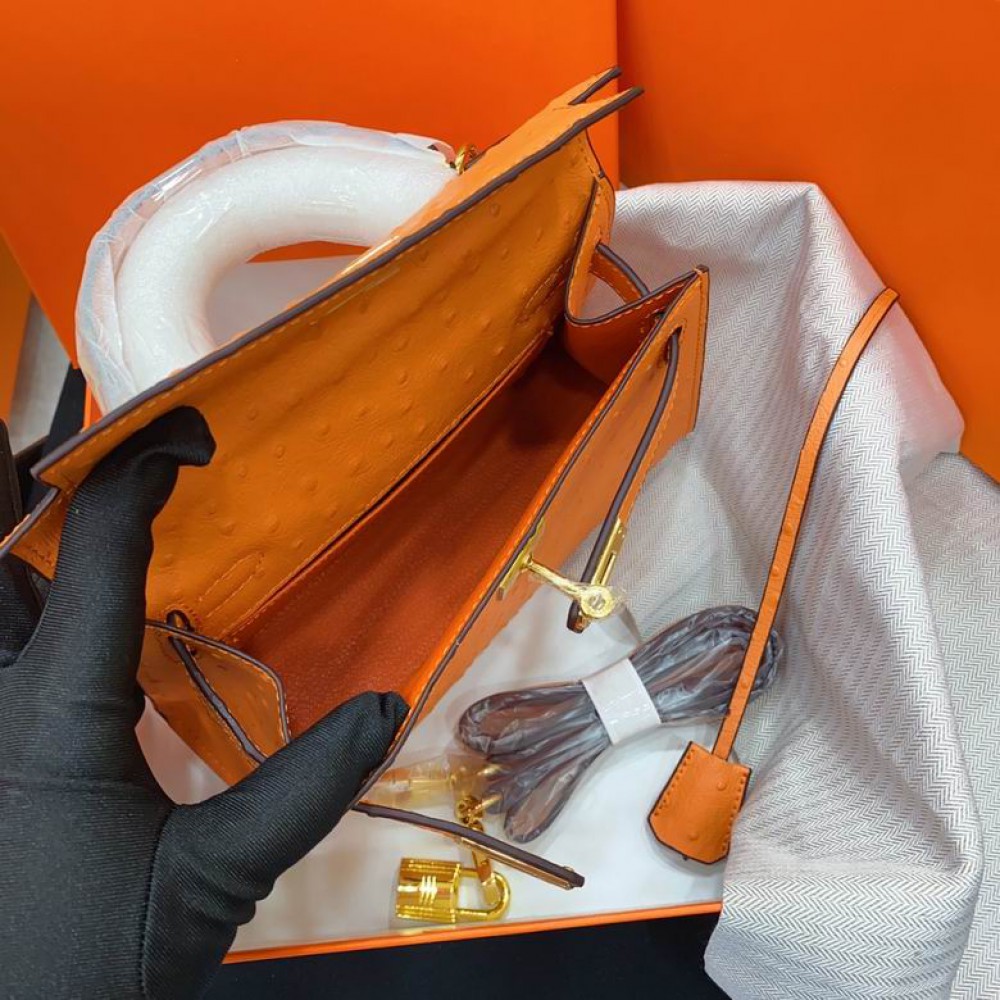Hermes kelly bag ostrich 22CM Bags