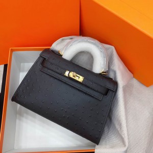 Hermes kelly bag ostrich 22CM Bags