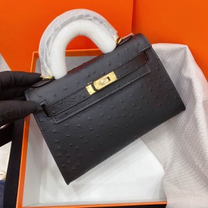 Hermes kelly bag ostrich 22CM Bags