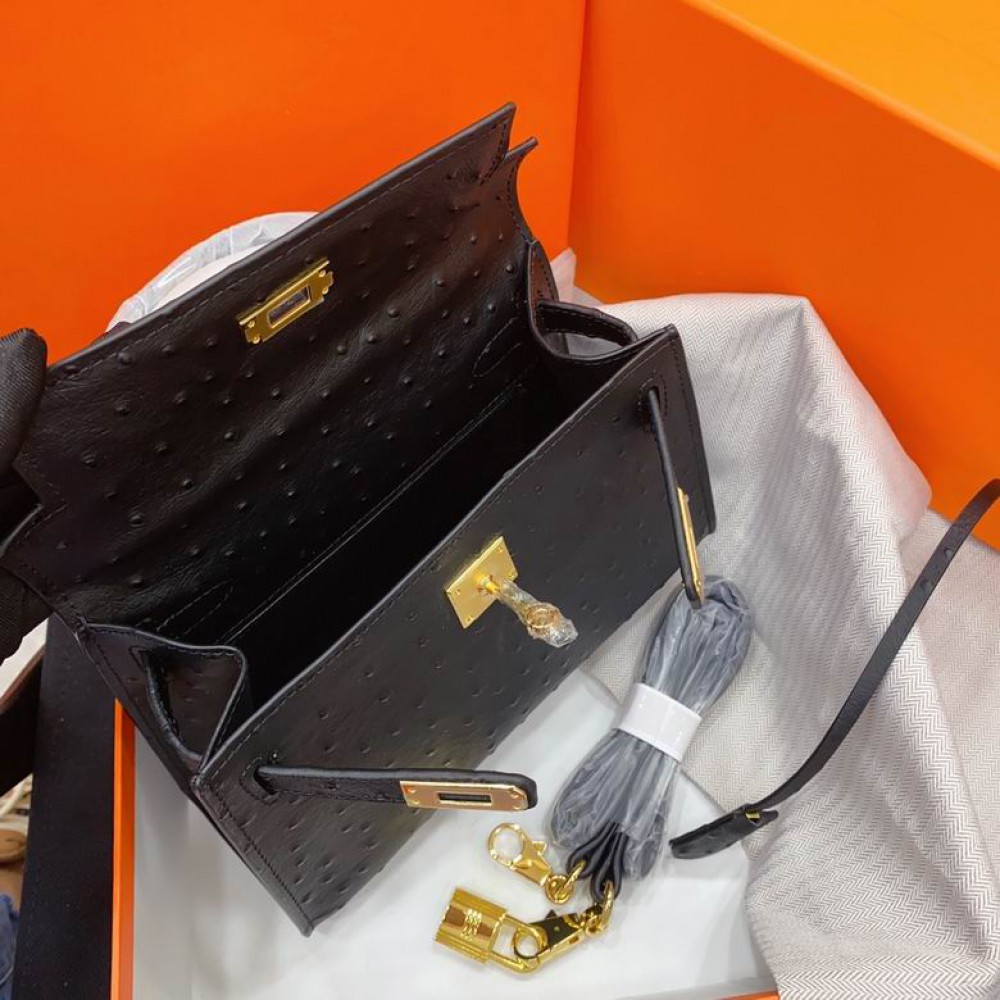 Hermes kelly bag ostrich 22CM Bags