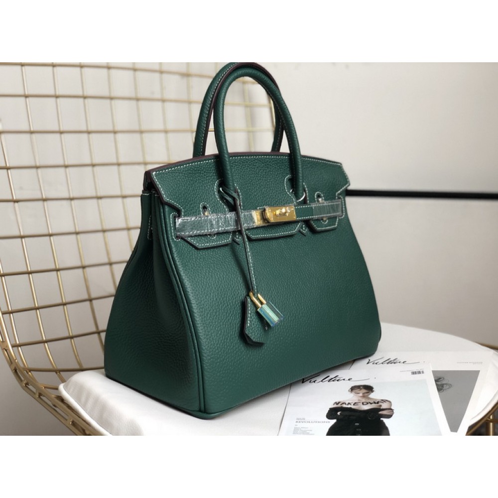 Hermes birkin bag togo leather green 35x25cm-30x22cm Bags