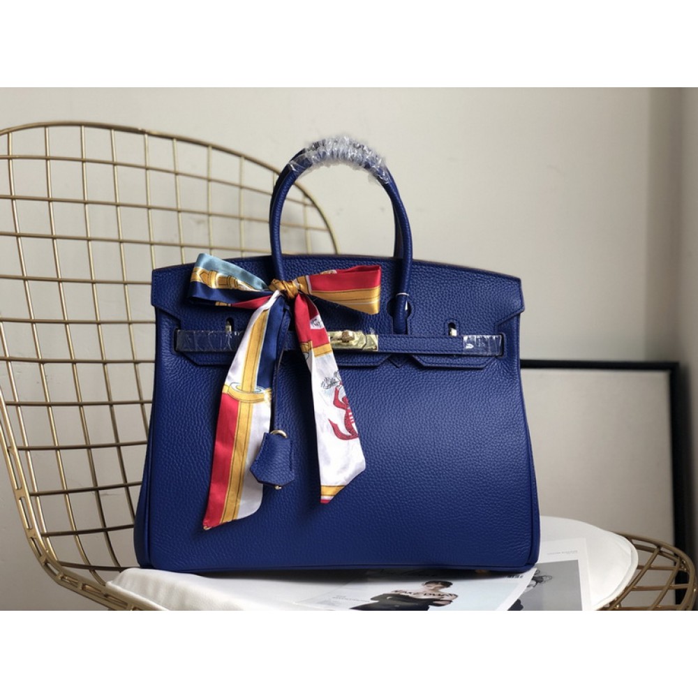 Hermes birkin bag togo leather blue 35x25cm-30x22cm Bags