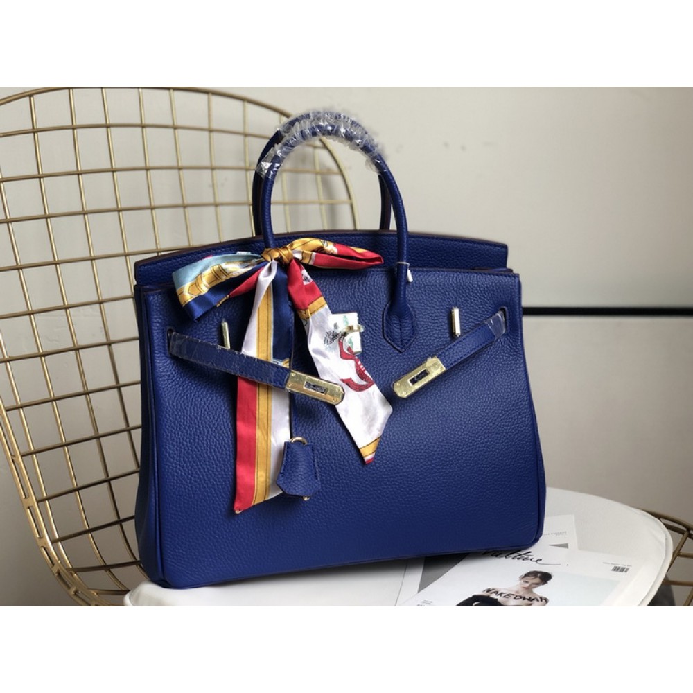 Hermes birkin bag togo leather blue 35x25cm-30x22cm Bags