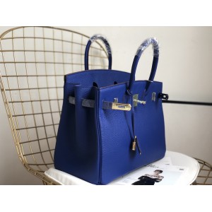 Hermes birkin bag togo leather blue 35x25cm-30x22cm Bags