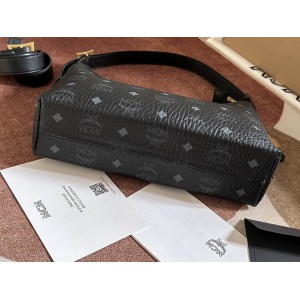 Mcm aren hobo in visetos BLACK color 9.5x26x19cm Bags