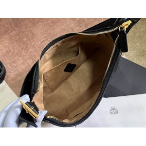 Mcm aren hobo in visetos BLACK color 9.5x26x19cm Bags