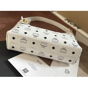 Mcm aren hobo in visetos WHITE color 9.5x26x19cm Bags