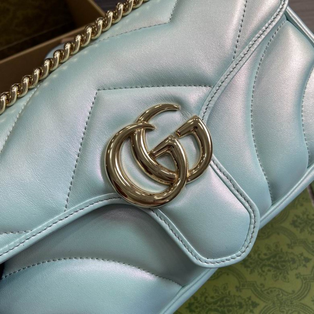 Gucci marmont 26cm iridescent blue Bags