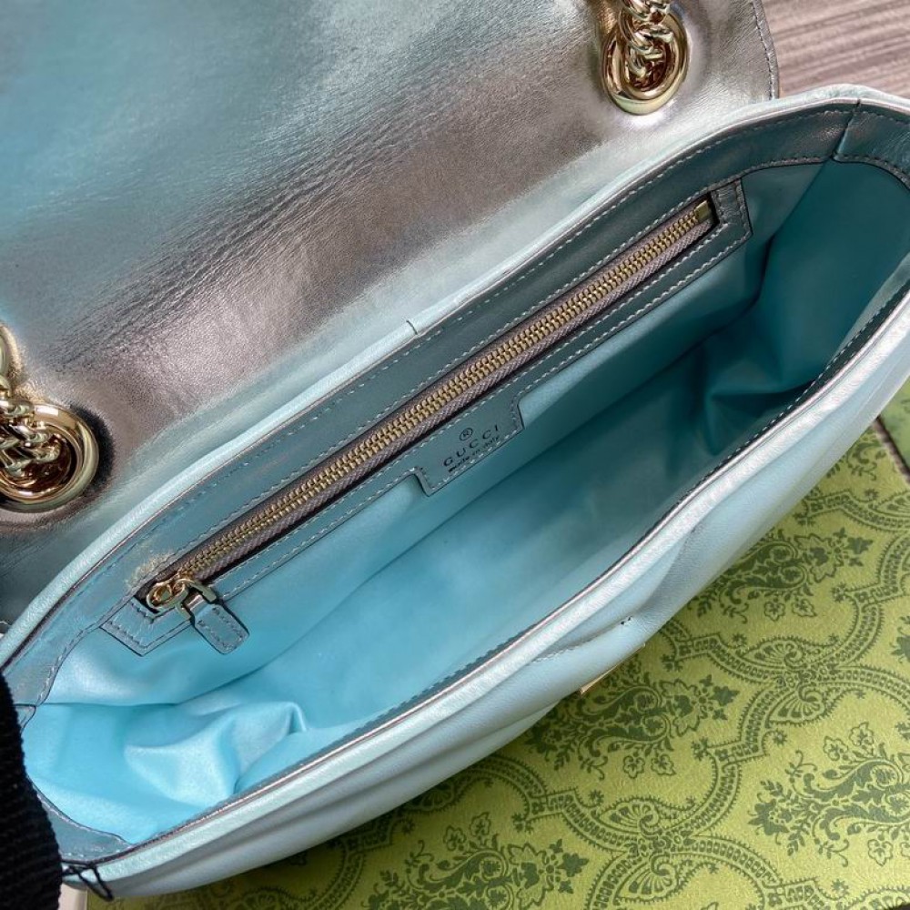 Gucci marmont 26cm iridescent blue Bags