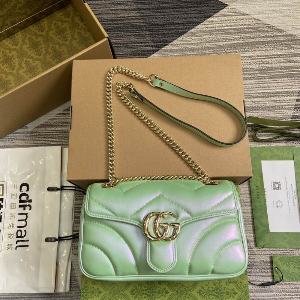 Gucci marmont 26cm iridescent green Bags