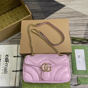 Gucci marmont 26cm iridescent pink leather Bags