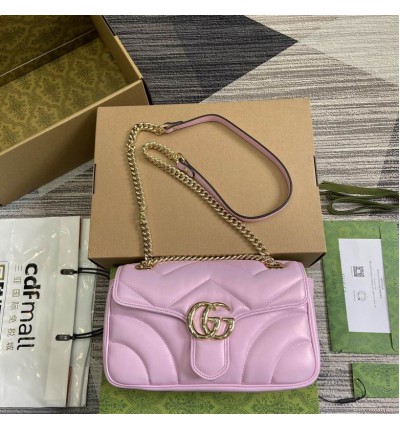 Gucci marmont 26cm iridescent pink leather