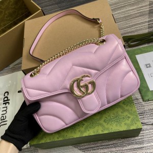 Gucci marmont 26cm iridescent pink leather Bags