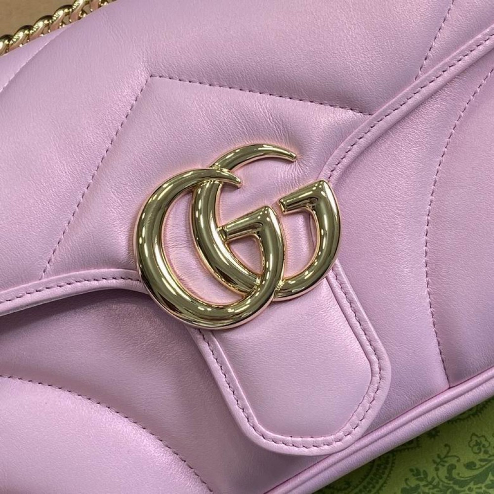 Gucci marmont 26cm iridescent pink leather Bags