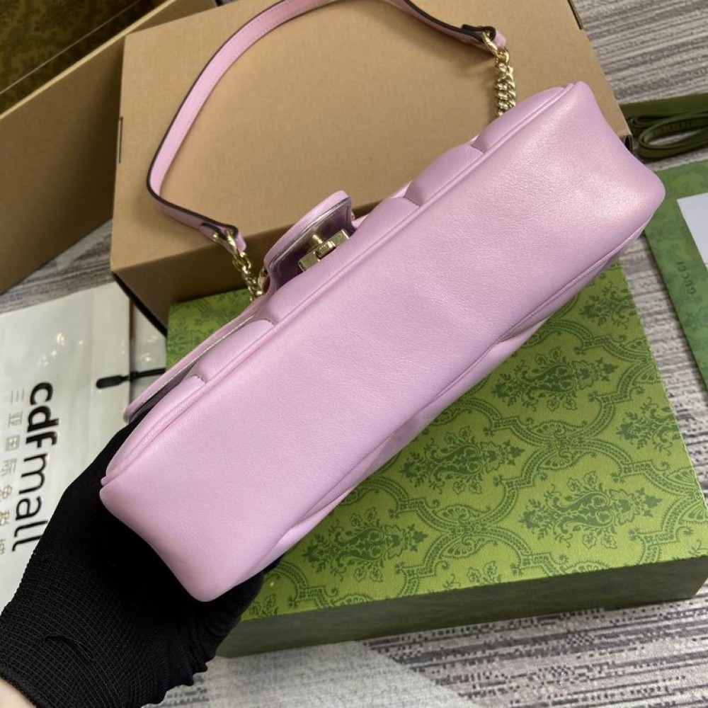 Gucci marmont 26cm iridescent pink leather Bags