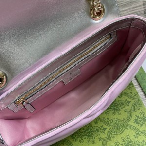 Gucci marmont 26cm iridescent pink leather Bags