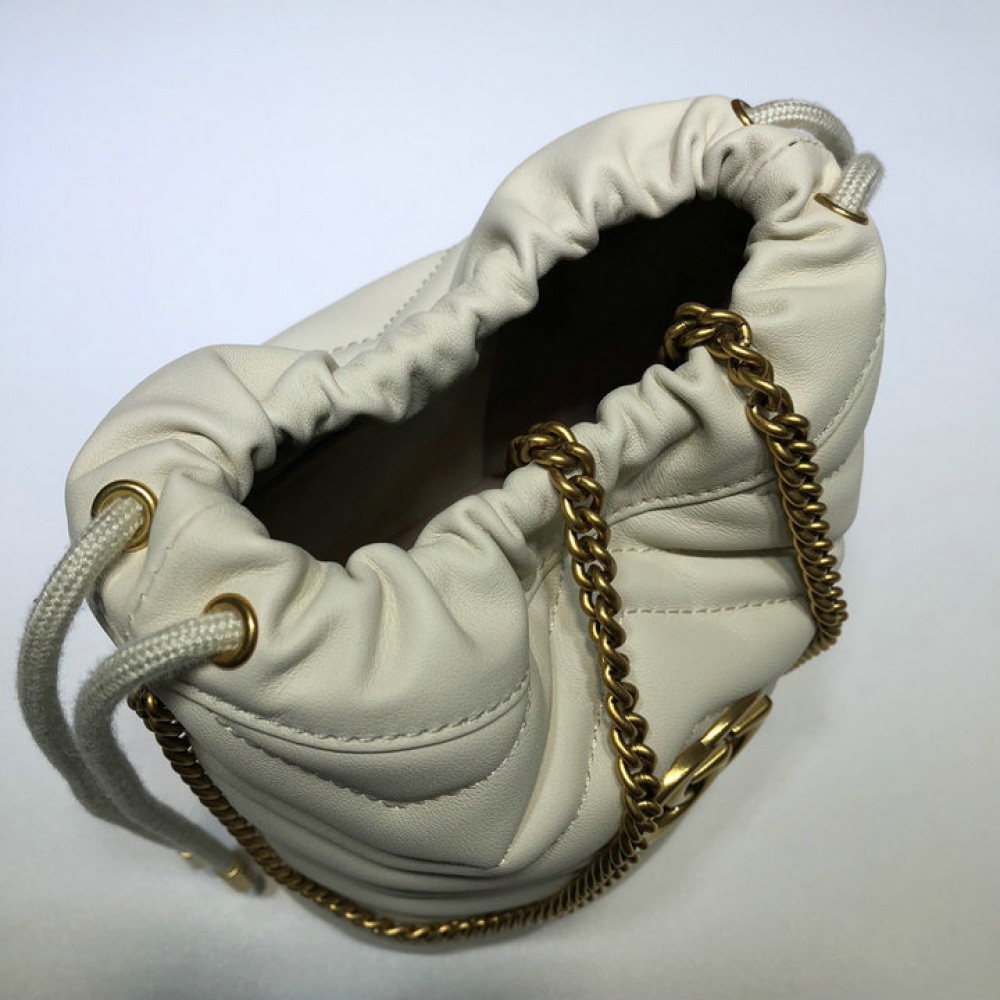 Gucci marmont mini bucket bag 19x17cm white Bags