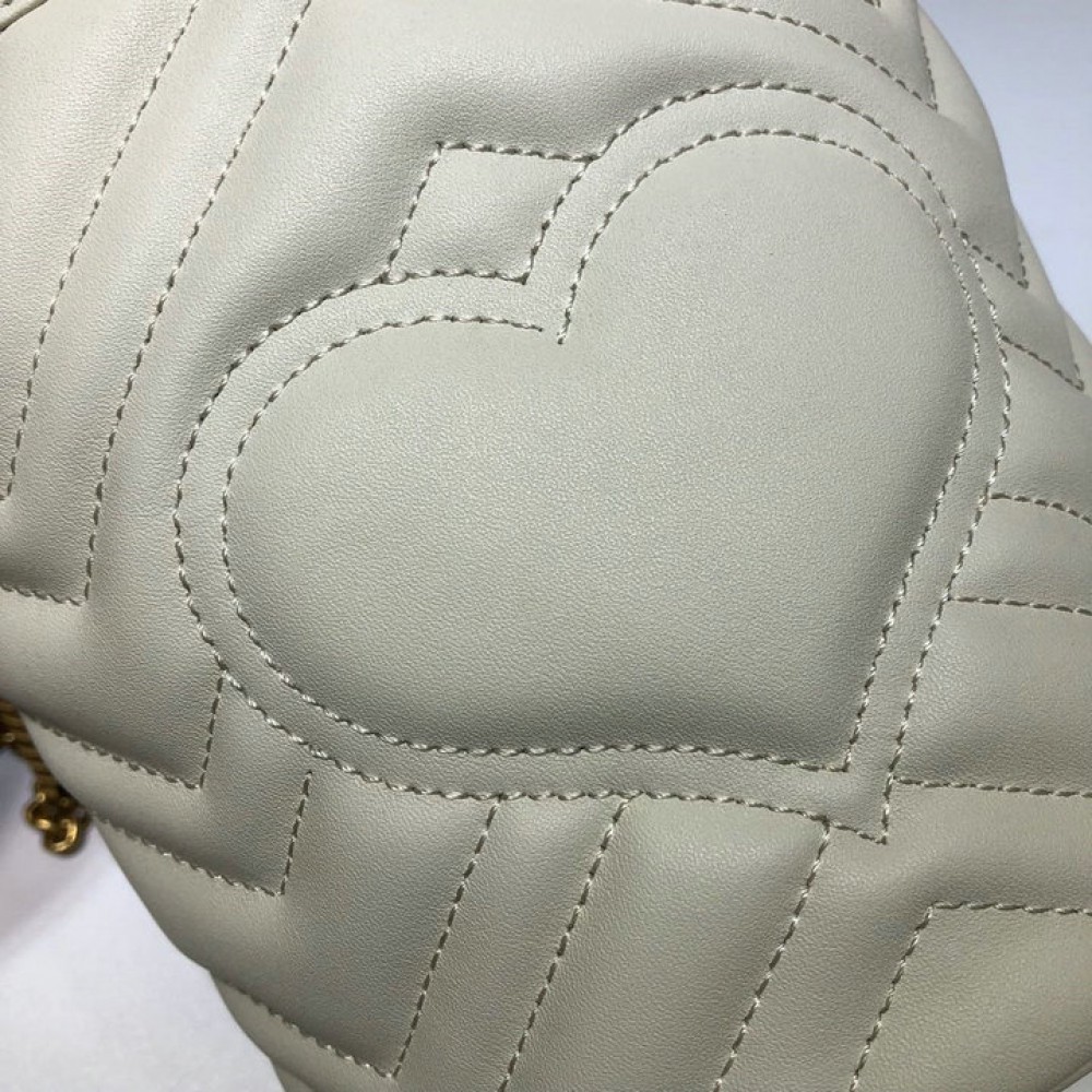 Gucci marmont mini bucket bag 19x17cm white Bags