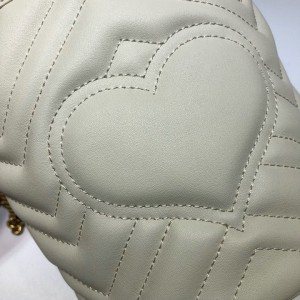 Gucci marmont mini bucket bag 19x17cm white Bags