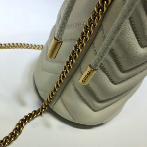 Gucci marmont mini bucket bag 19x17cm white Bags