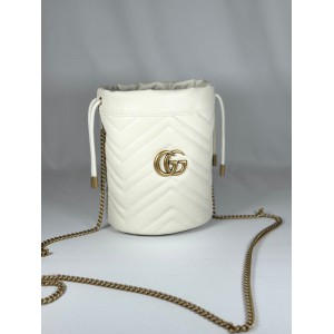 Gucci marmont mini bucket bag 19x17cm white Bags