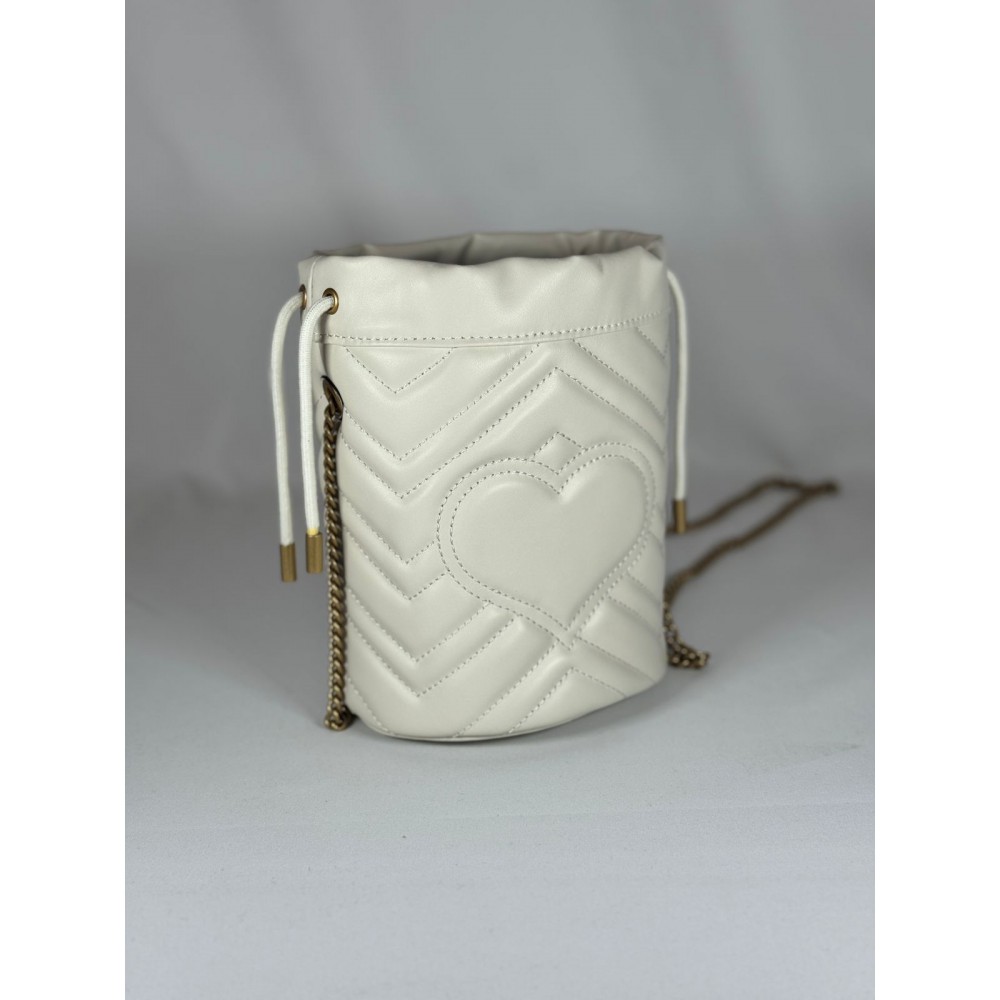 Gucci marmont mini bucket bag 19x17cm white Bags