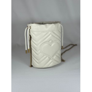 Gucci marmont mini bucket bag 19x17cm white Bags
