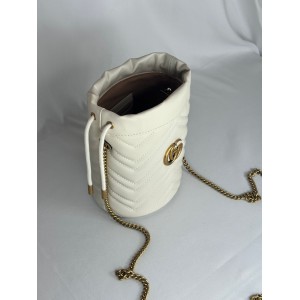 Gucci marmont mini bucket bag 19x17cm white Bags