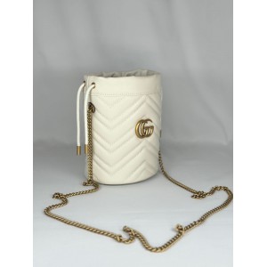Gucci marmont mini bucket bag 19x17cm white Bags