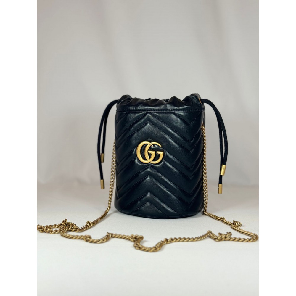 Gucci marmont mini bucket bag 19x17cm black Bags