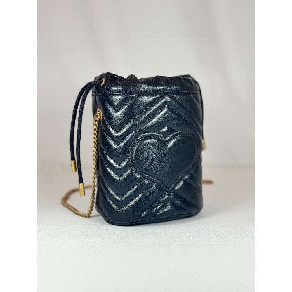 Gucci marmont mini bucket bag 19x17cm black Bags
