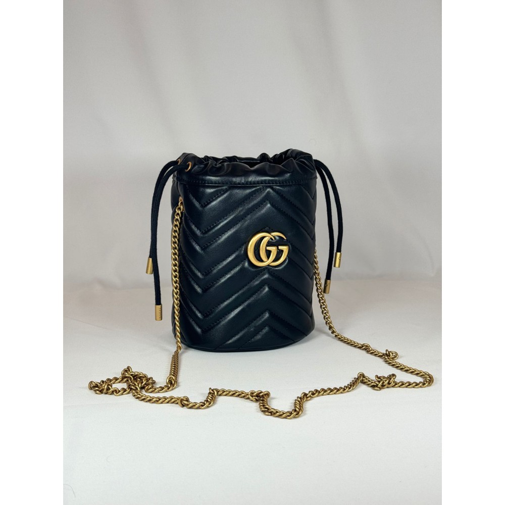 Gucci marmont mini bucket bag 19x17cm black Bags