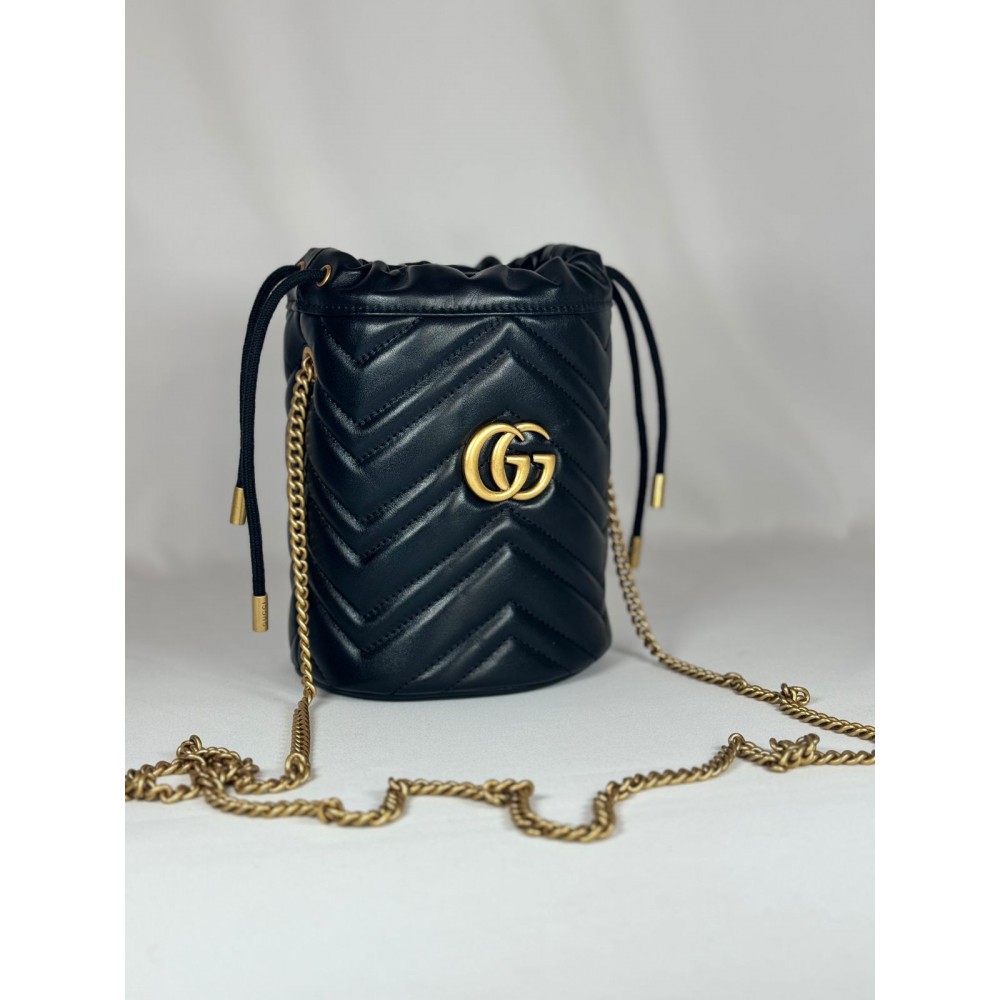 Gucci marmont mini bucket bag 19x17cm black Bags