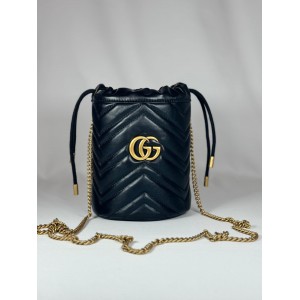 Gucci marmont mini bucket bag 19x17cm black Bags