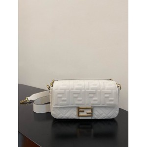 Fendi baguette 26x15x6cm white leather 100% Bags